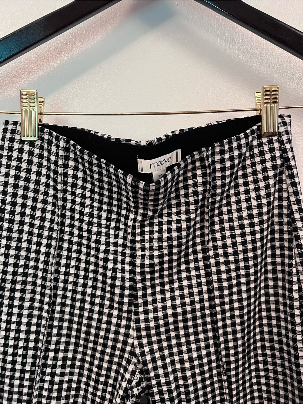 Maeve Black & White Gingham pants